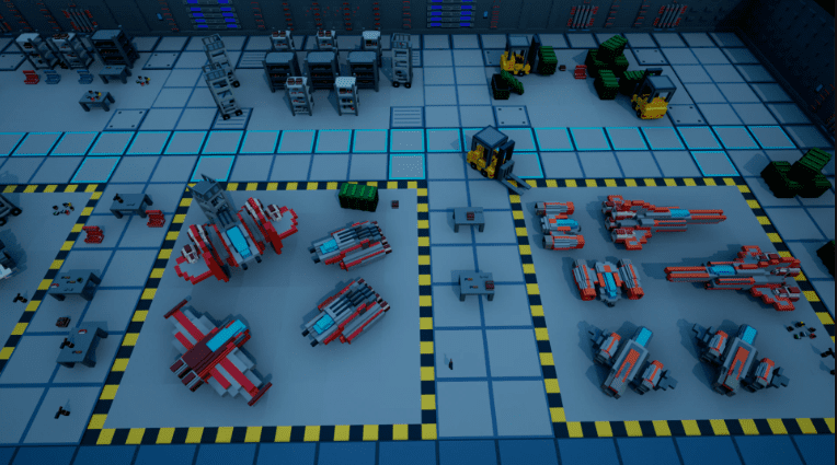 Spaceships, props and modular environment tiles (sci-fi, low poly, voxel)