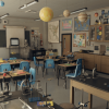 High school Science Lab Classroom - 90's themed (Day/Night Lighting)