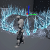 Ice Skill VFX Interactive with Terrain UE5