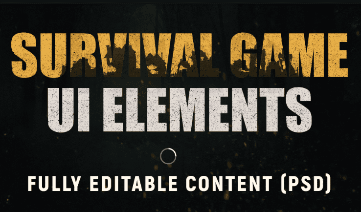 EDITABLE SURVIVAL HORROR UI ELEMENTS BUNDLE (PNG + PSD)