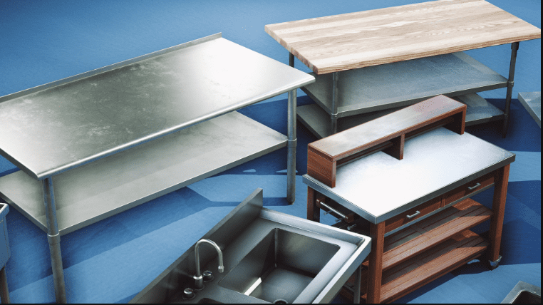 Modern Kitchen/Restaurant Props VOL.7 - Industrial Kitchen Counters / Tables - Ảnh 2