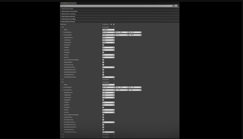Final Camera UE 4.25