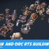 Human & Orc RTS Buildings - Hand Painted