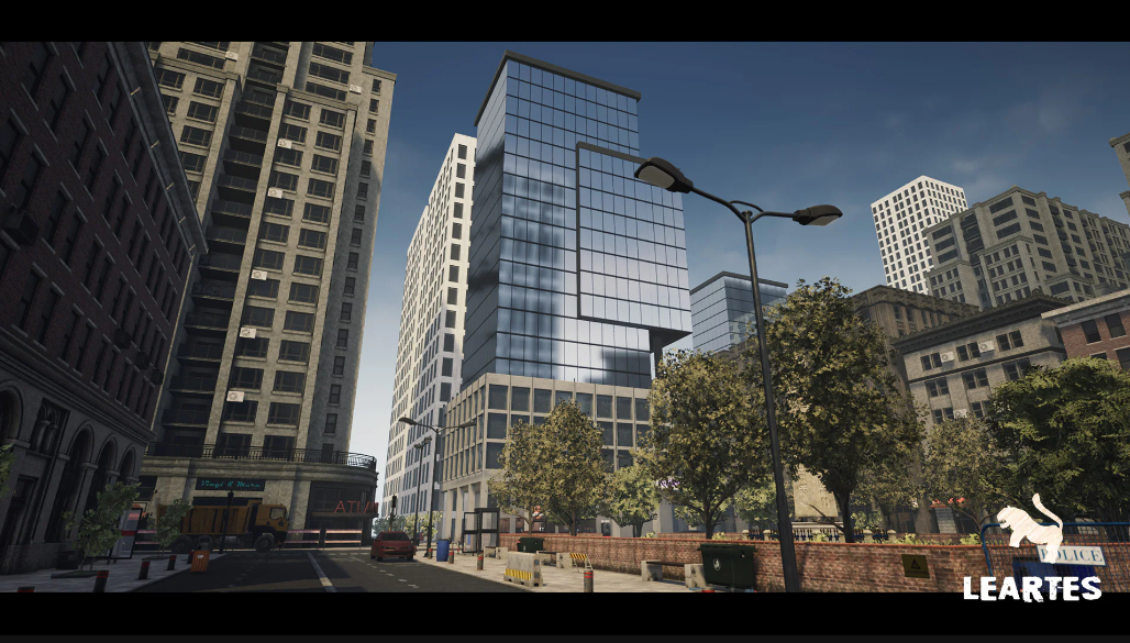 Modern City Downtown with Interiors Megapack (Modular Urban Buildings) UE 4.26