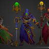 Modular Fantasy Stylized Skeleton Wizard Hero