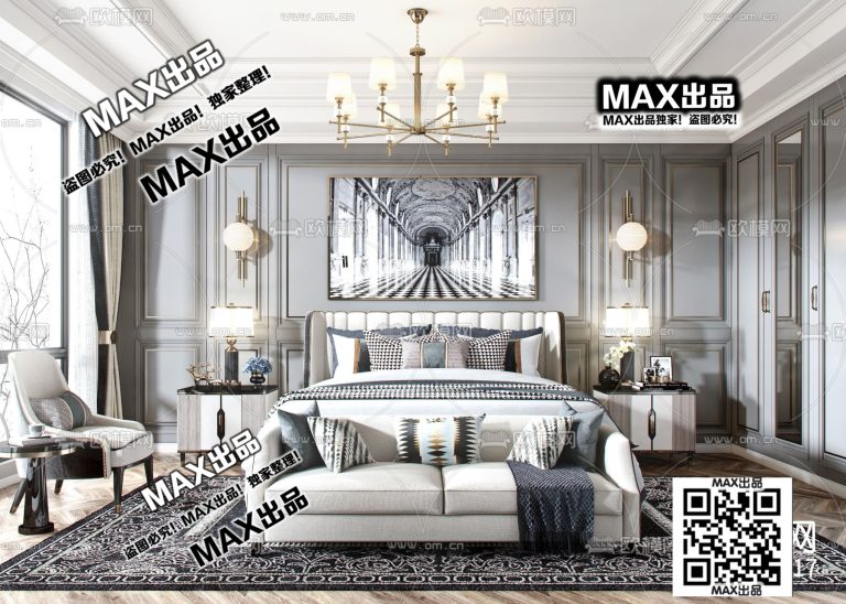 4.Om 2021 3Ds Max - BedRoom American