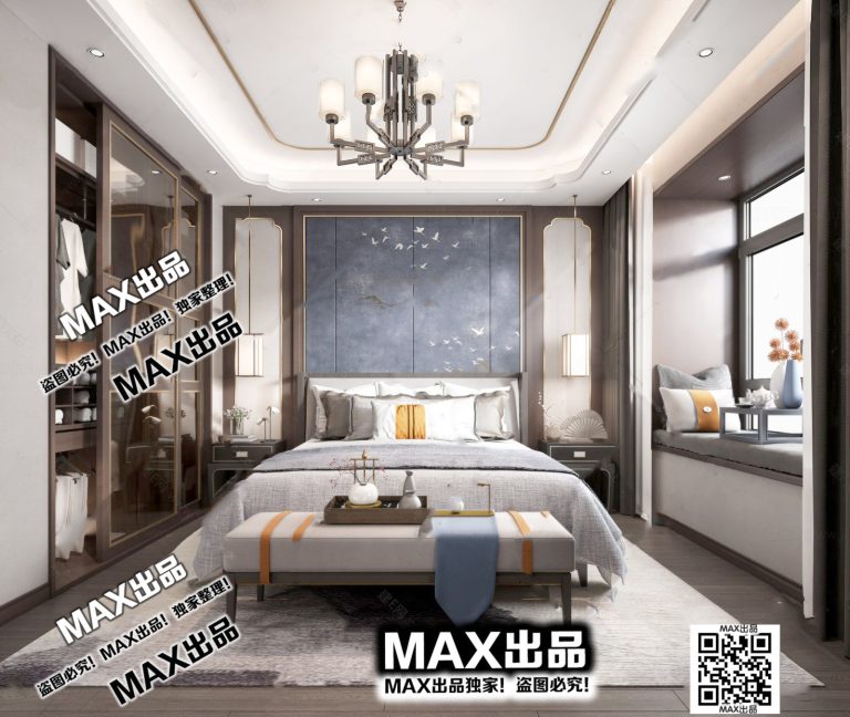 6.Om 2021 3Ds Max - Chinese style bedroom