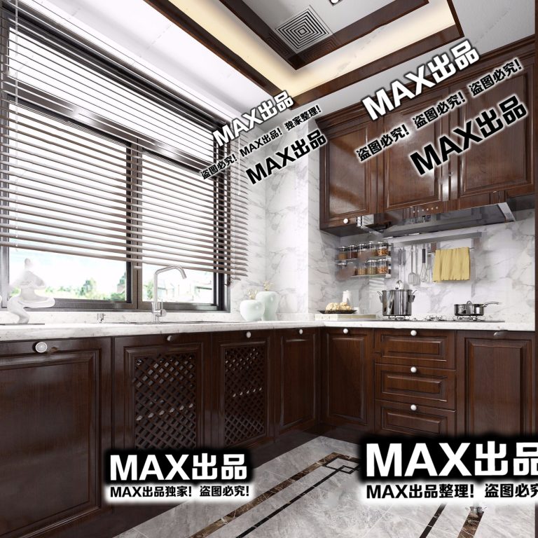 6.Om 2021 3Ds Max - Chinese style kitchen