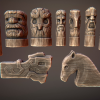 Wooden statues
