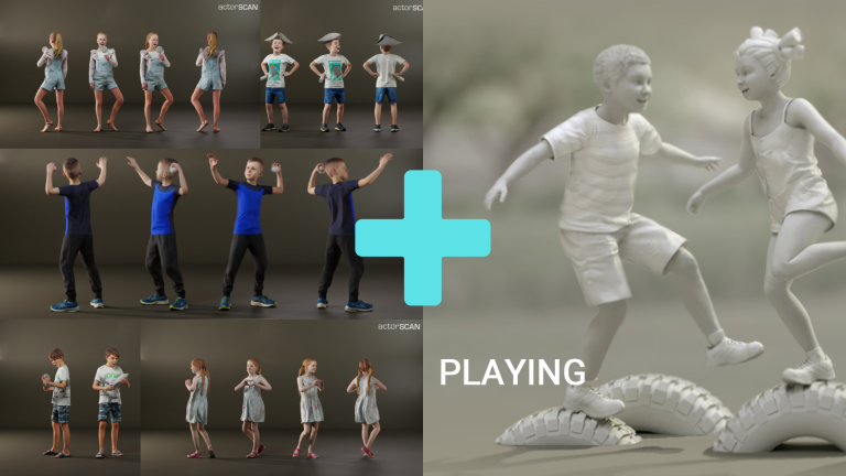 Character for Archviz – Vol 3 ( Kids Vol.2 + Kid's Acts )