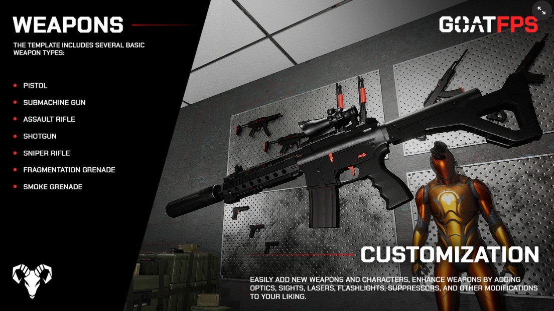 GOAT FPS Multiplayer GAME READY Template